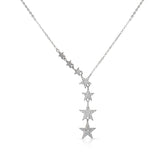 שרשרת כוכבים נופלים עשויה כסף טהור ומשובצת זרקונים